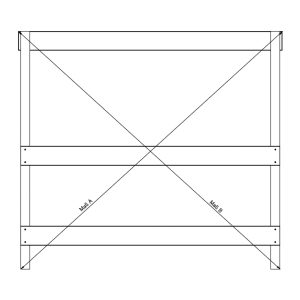 Zeichnung 6: Winkligkeit der Rückseite mit Hilfe der Diagonalen prüfen 