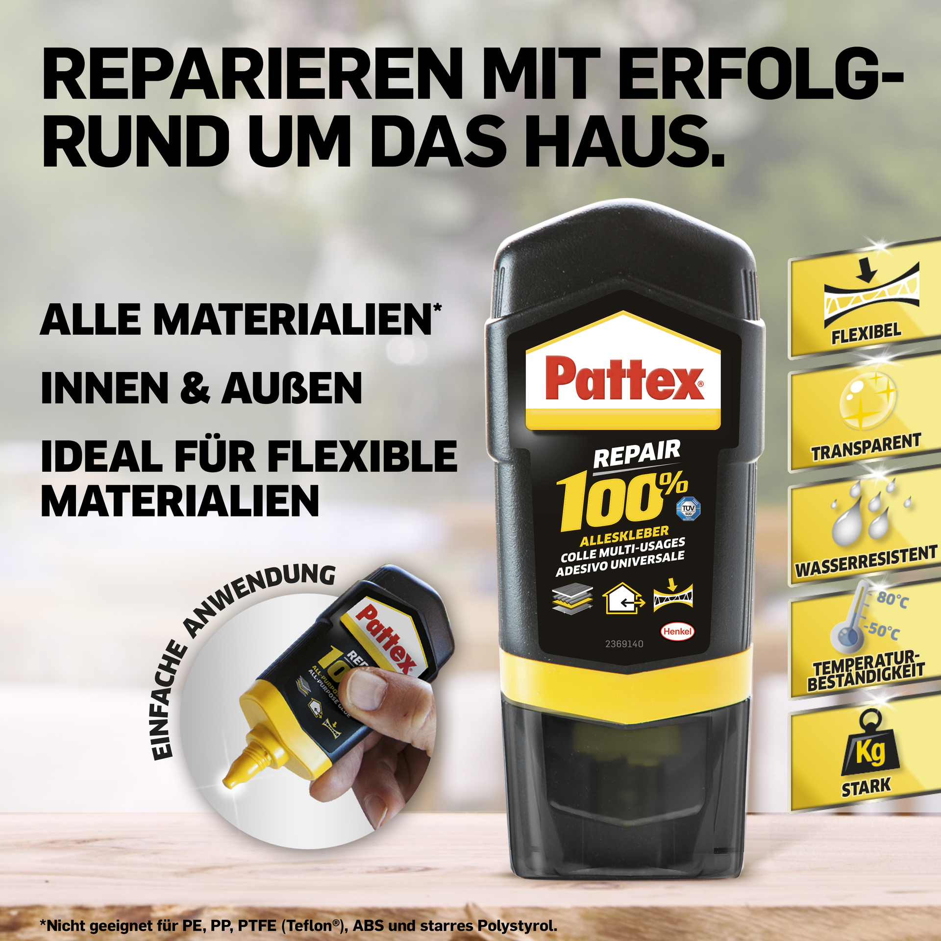 Alleskleber Repair 100%, transparent, 50g