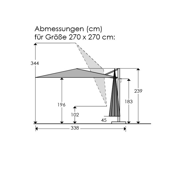 Ampelschirm Rhodos Junior