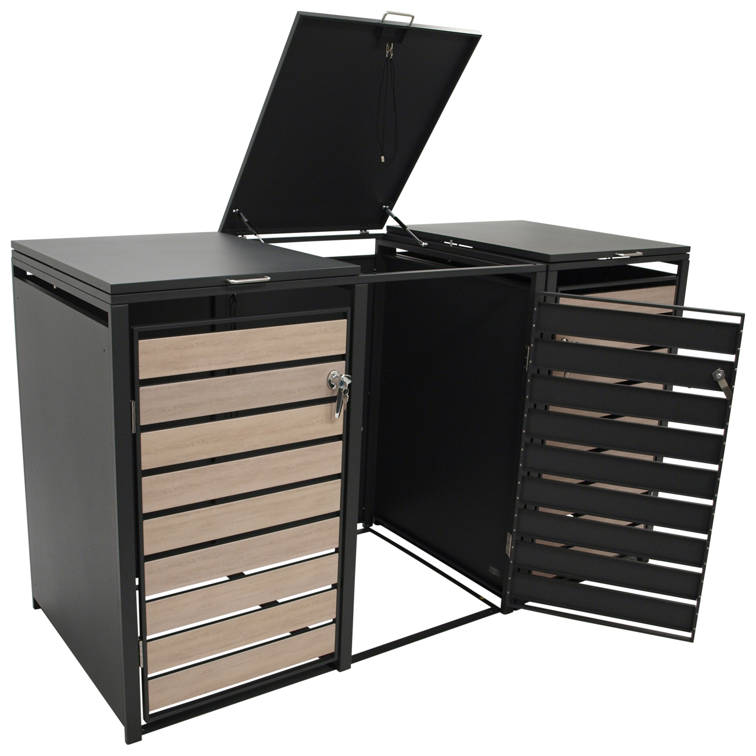 Mülltonnenbox 3-er, Stahl verzinkt