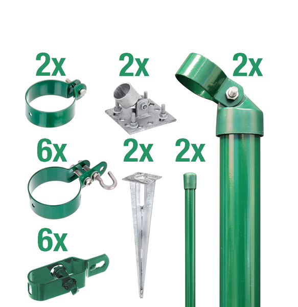 Zaunanschluss-Set, 2 seitige Verbindung grün