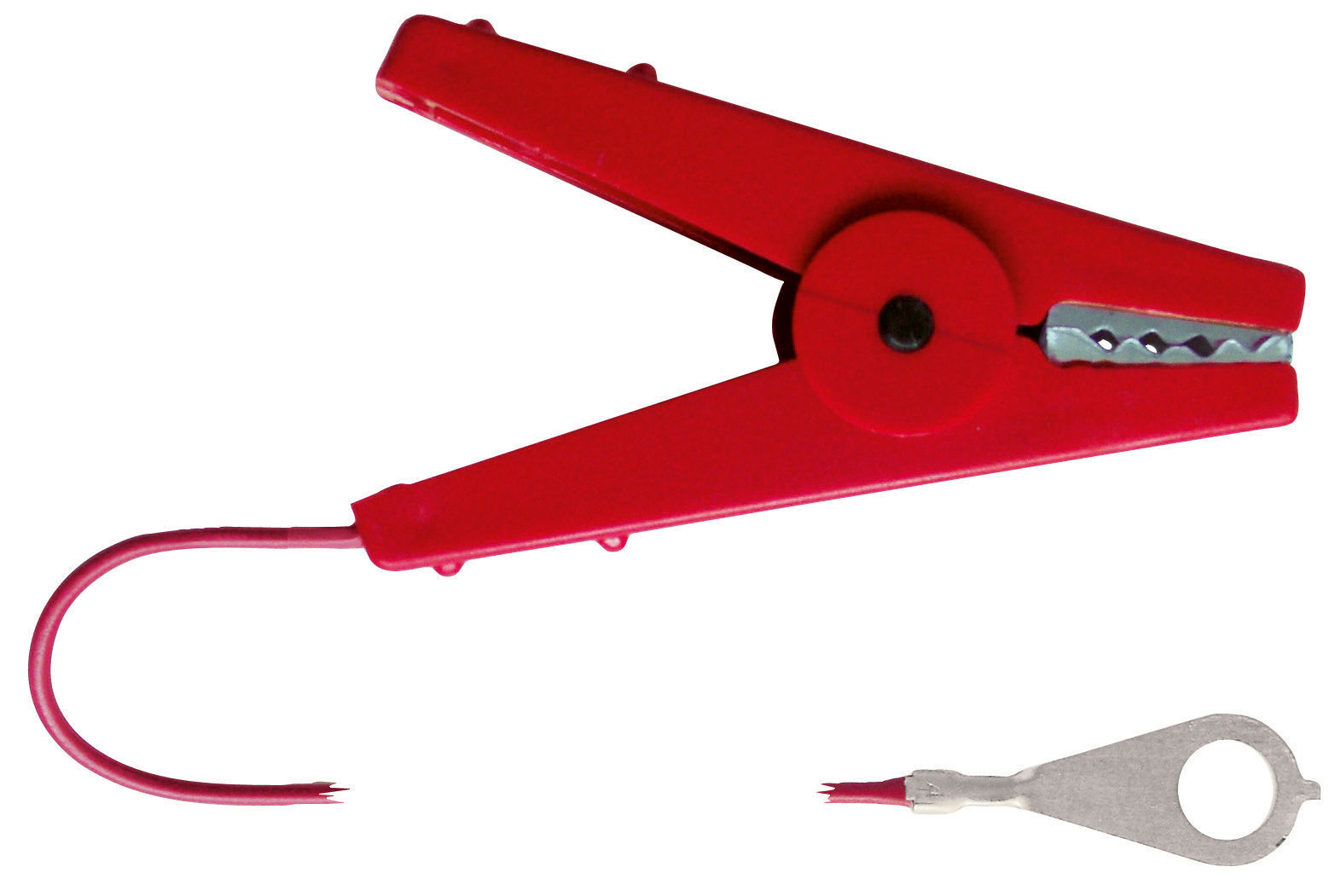 Zaunkabel m. Klemme, rot
