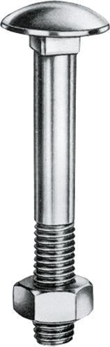 Flachrundschraube DIN 603 M 6×140 Mu zn E-NORMpro 100 Stück