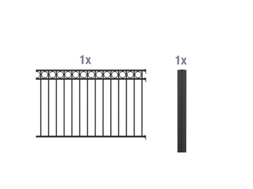 Anbauset Zierzaun Circle 2m