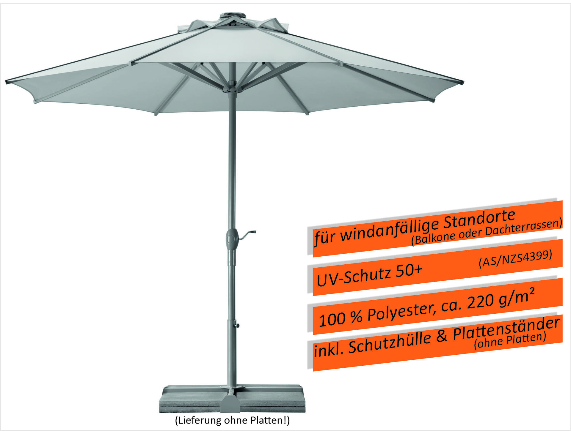 Sonnenschirm Rooftop Ø 350/8cm bei leitermann.de günstig kaufen Sonnenschirm Rooftop Ø 350/8cm
