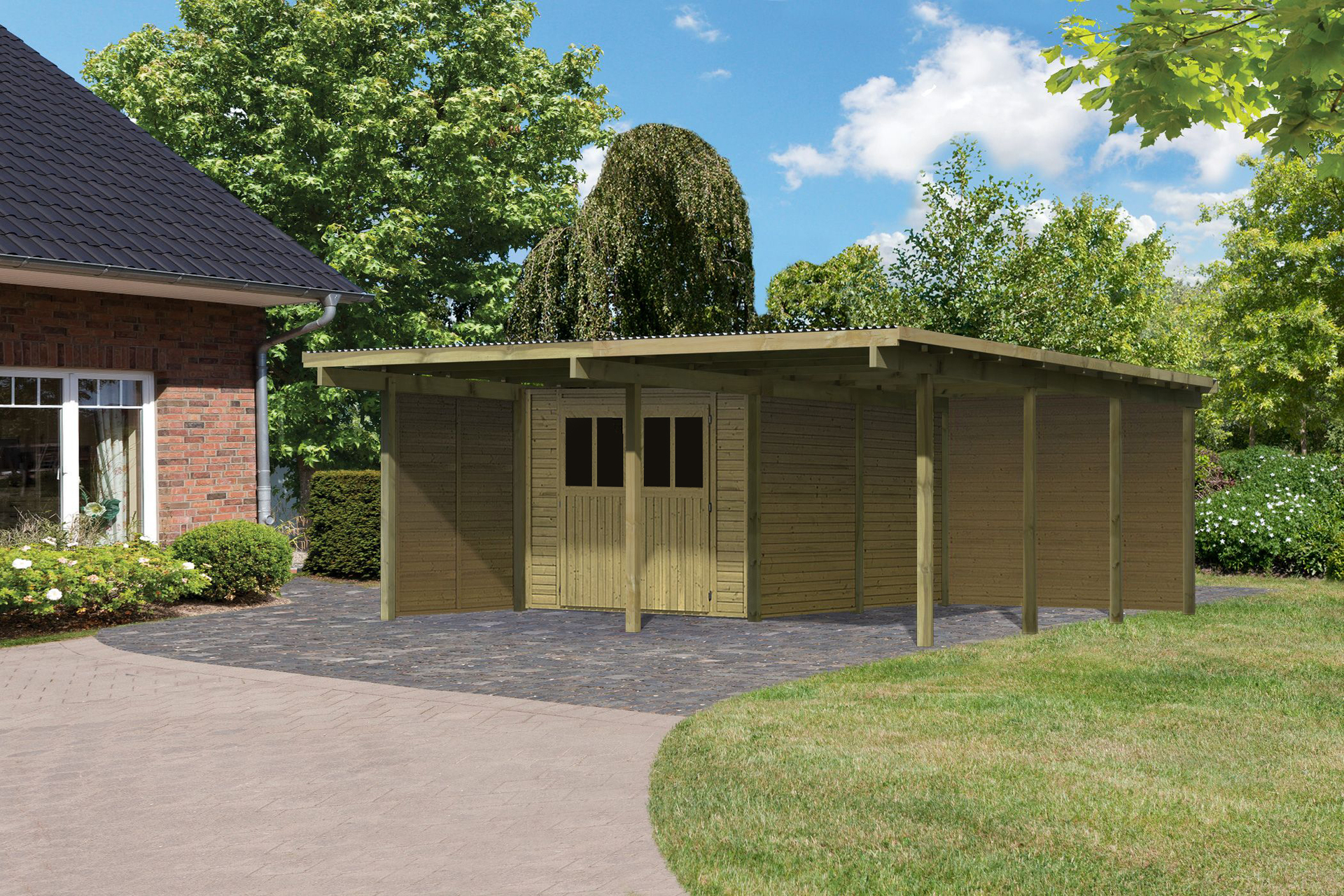 Doppelcarport Eco 2, 5,63x6,76x2,29m
