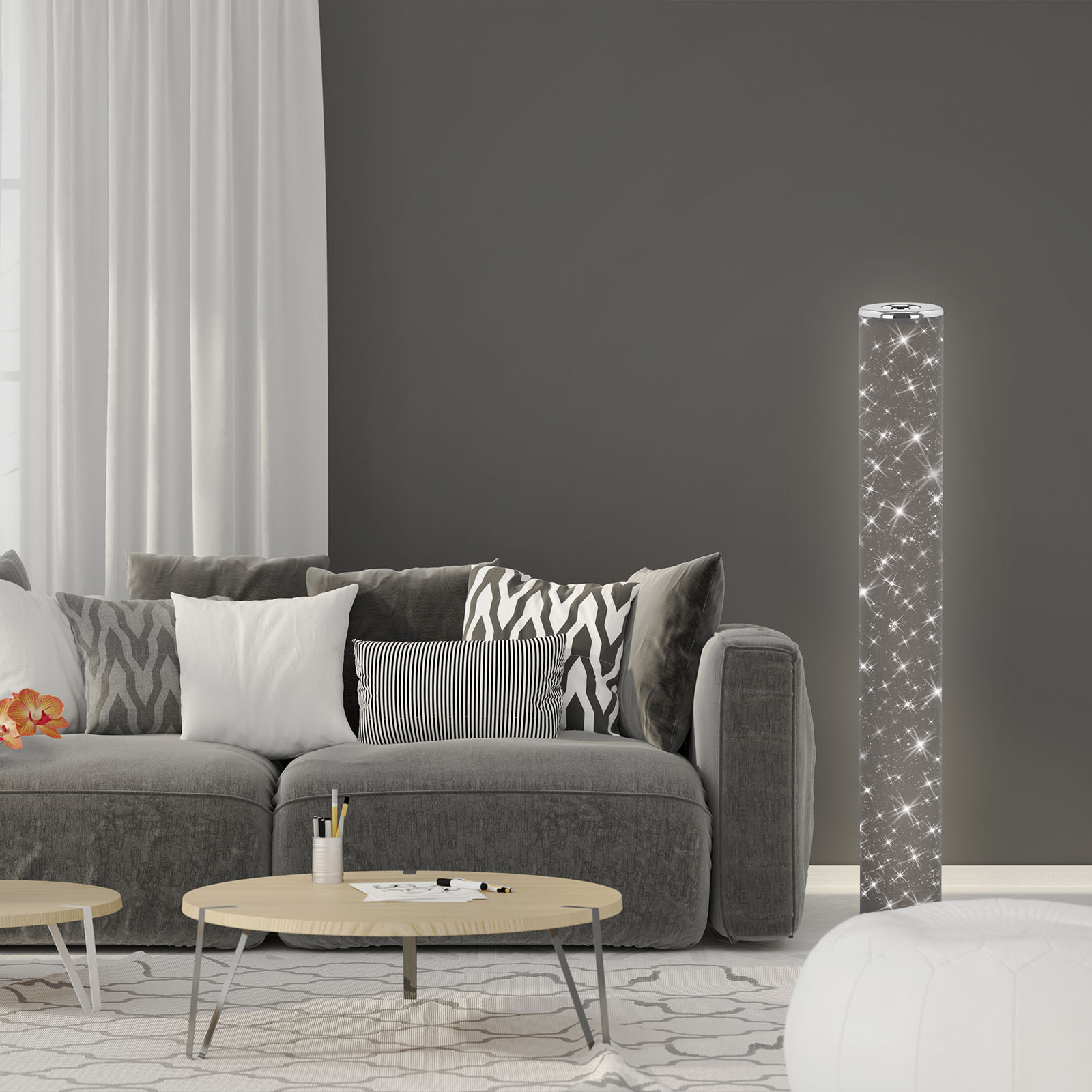 YOTA LED-Stoff-Stehleuchte Sternendekor