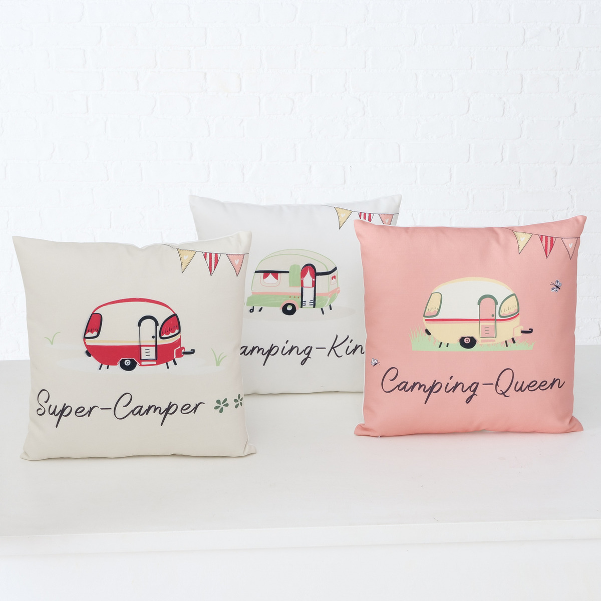 Kissen Camping, Dekor 3-fach sortiert
