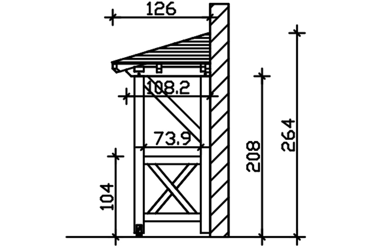 Vordach Wesel 3 Walmdach