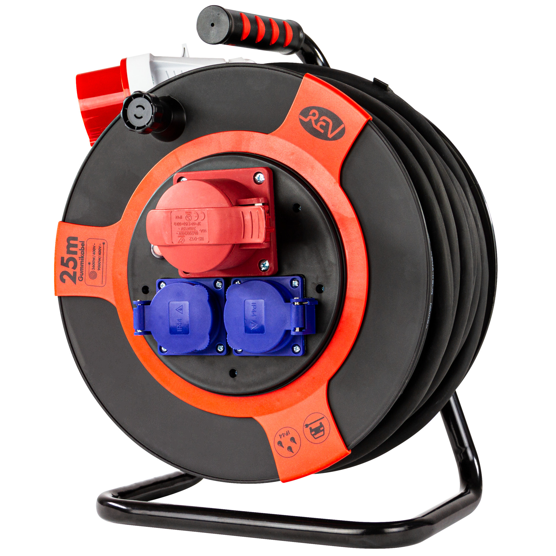Kabeltrommel mit Deckel H07RN-F3G rot