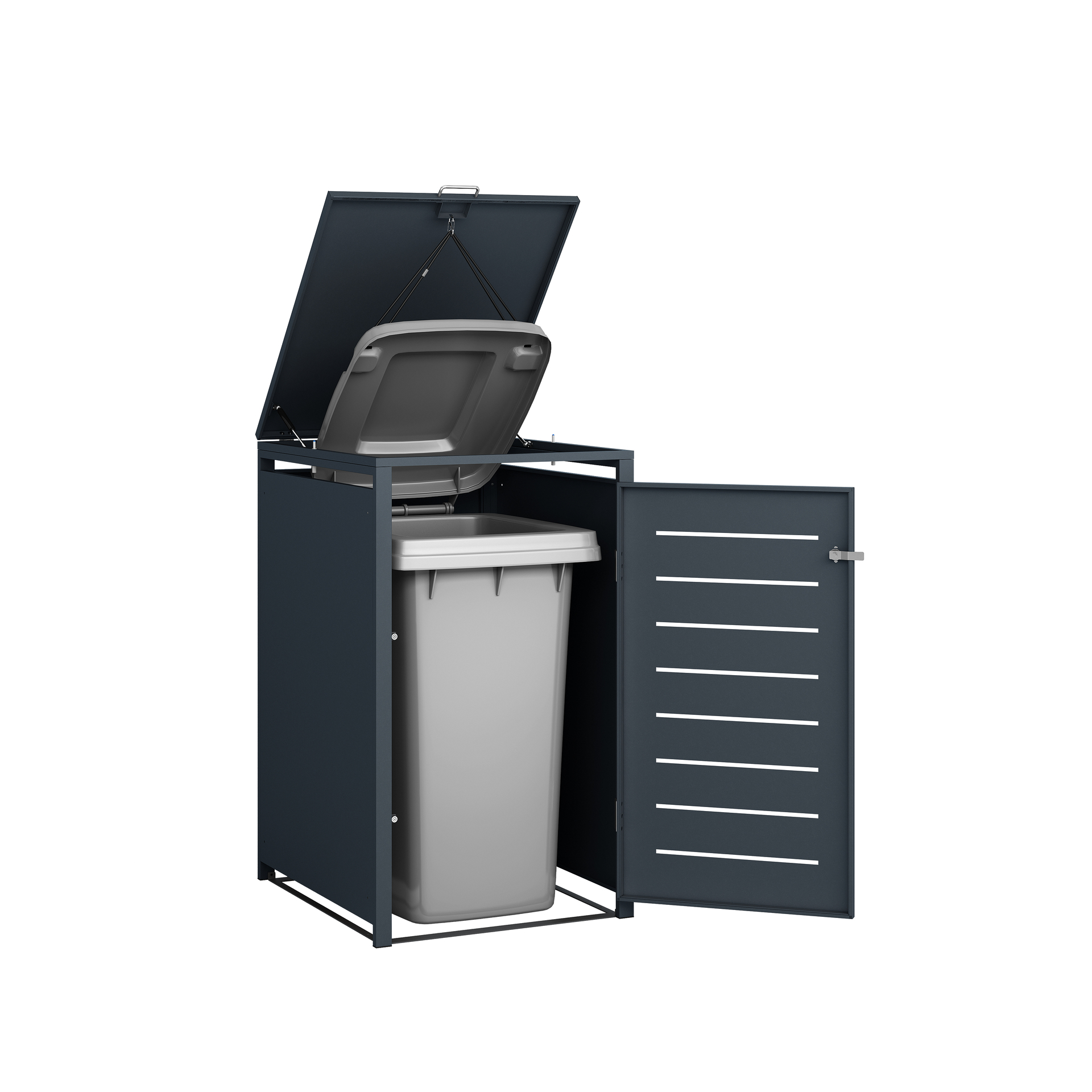 Mülltonnenbox klein 1-er, Stahl verzinkt, anthrazit