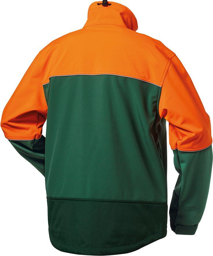 Softshell Forstjacke Sanddorn grün/orange