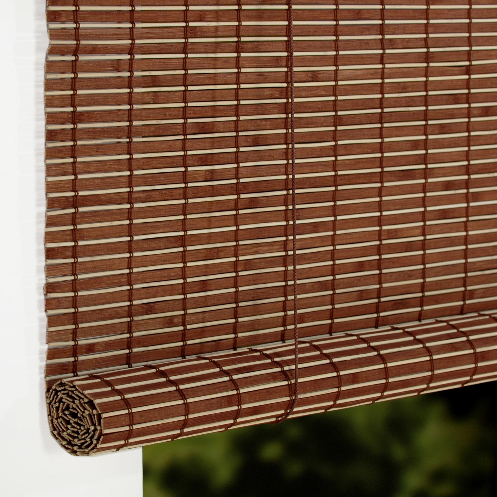 Holzrollo mit Seitenzug für Fenster und Tür - Größe: 80x170cm | Farbe: braun  - Leitermann | LEITERMANN