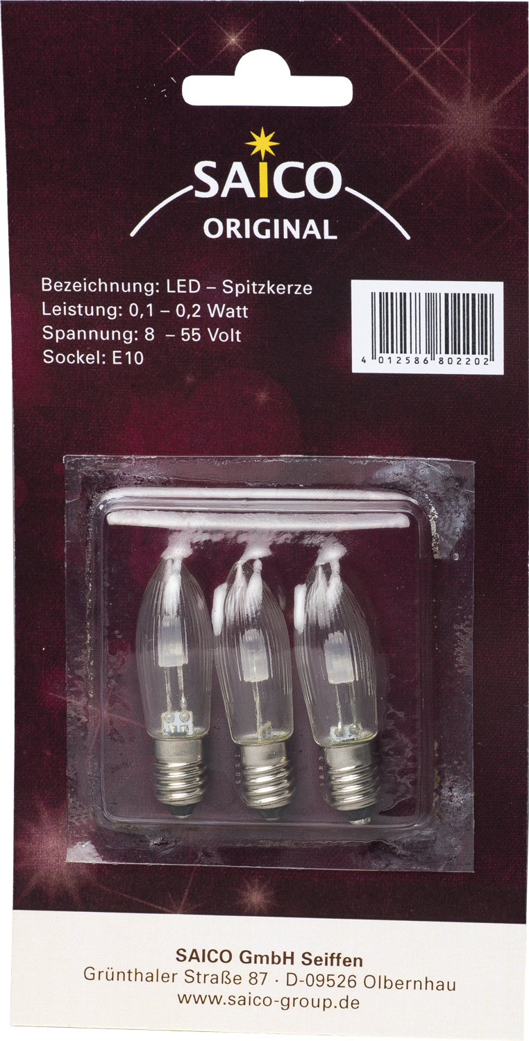 LED-Spitzkerze für 5 bis 15 Brennstellen in Lichterbögen