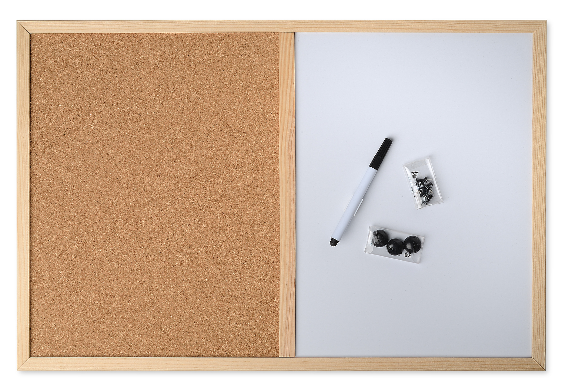 Kork-Pinwand Schreibtafel  600x400mm mit Stift und Pins