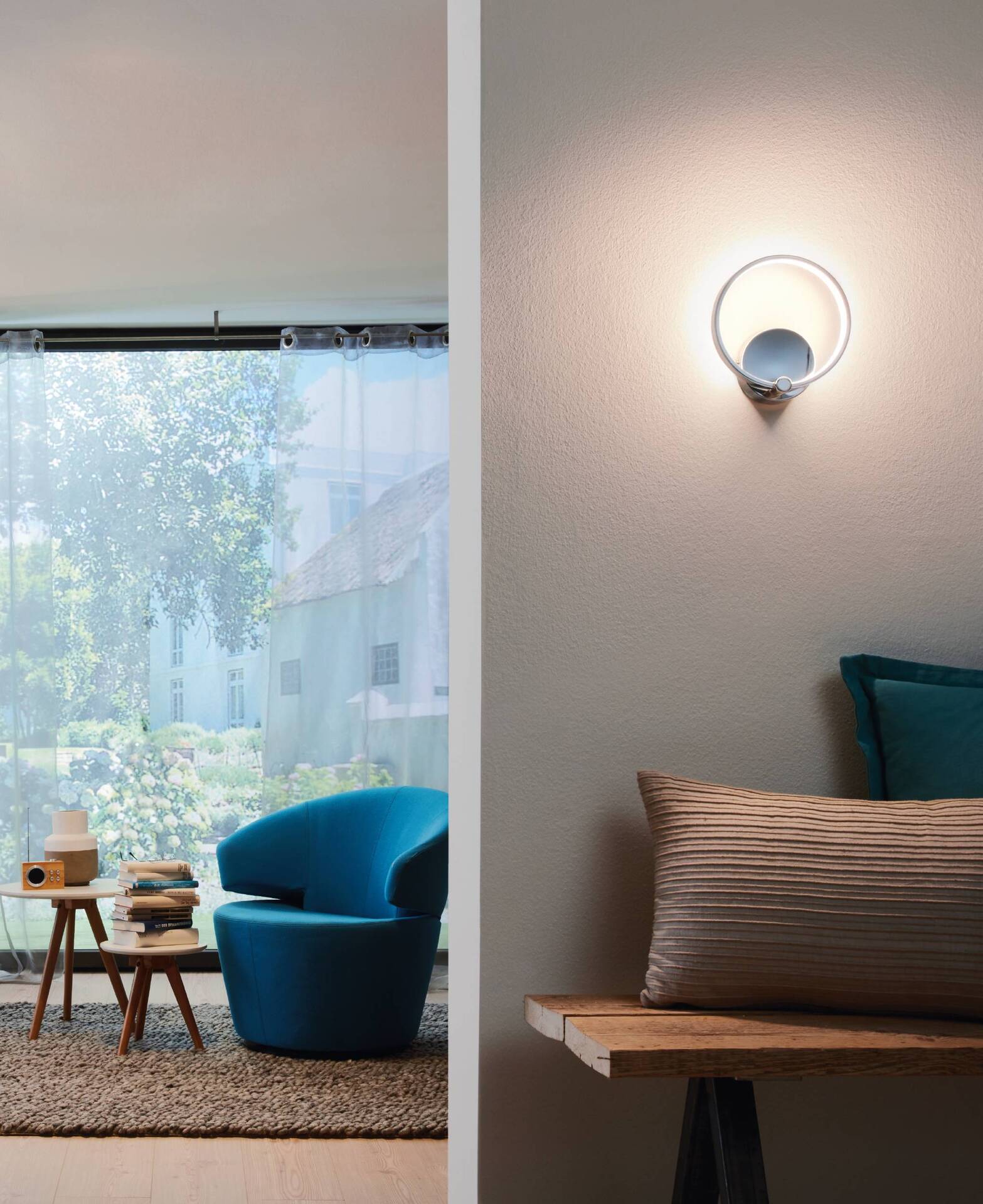 LED-Wandleuchte Lasana Chrom/Weiss