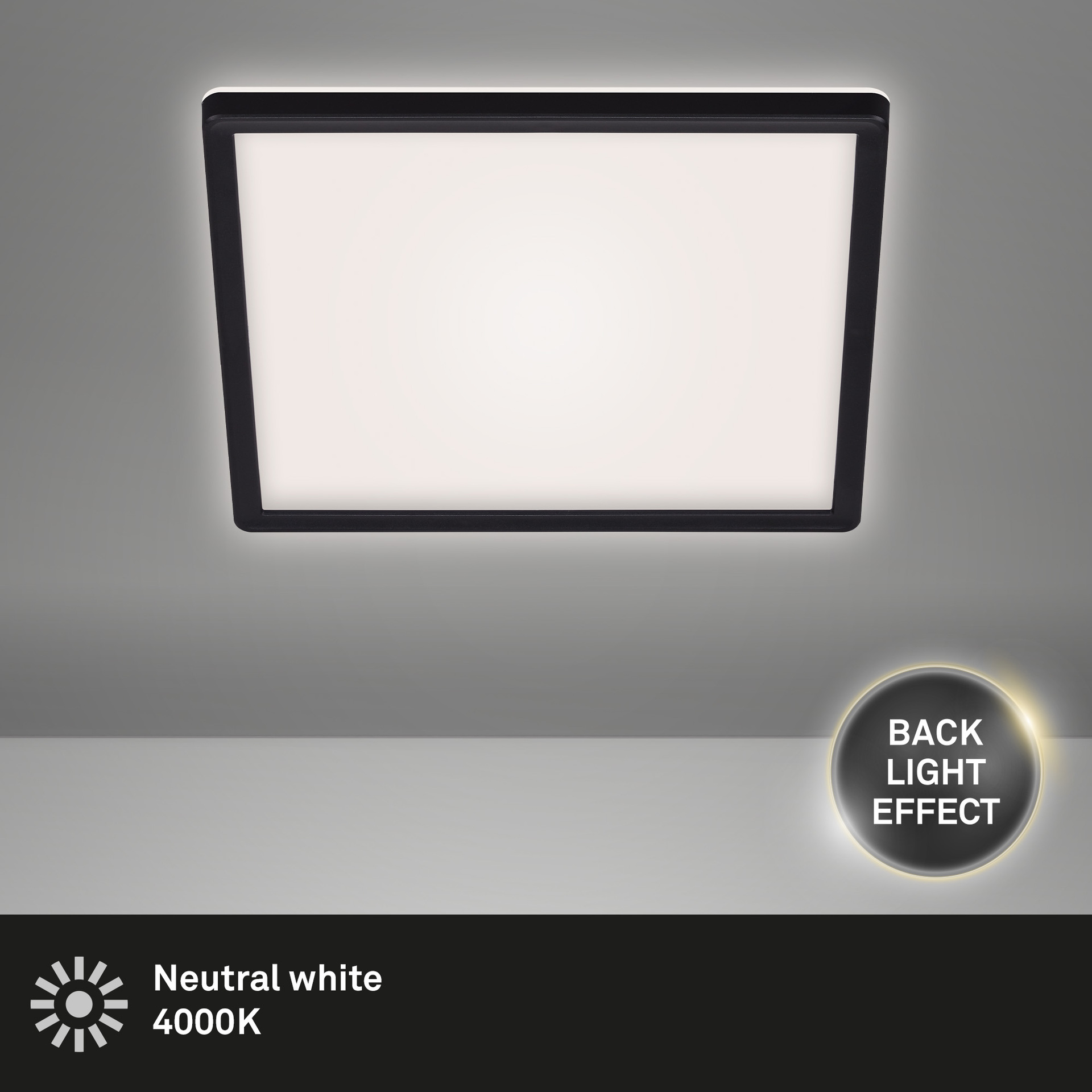 SLIM Ultraflaches LED Panel mit LED Backlight, schwarz
