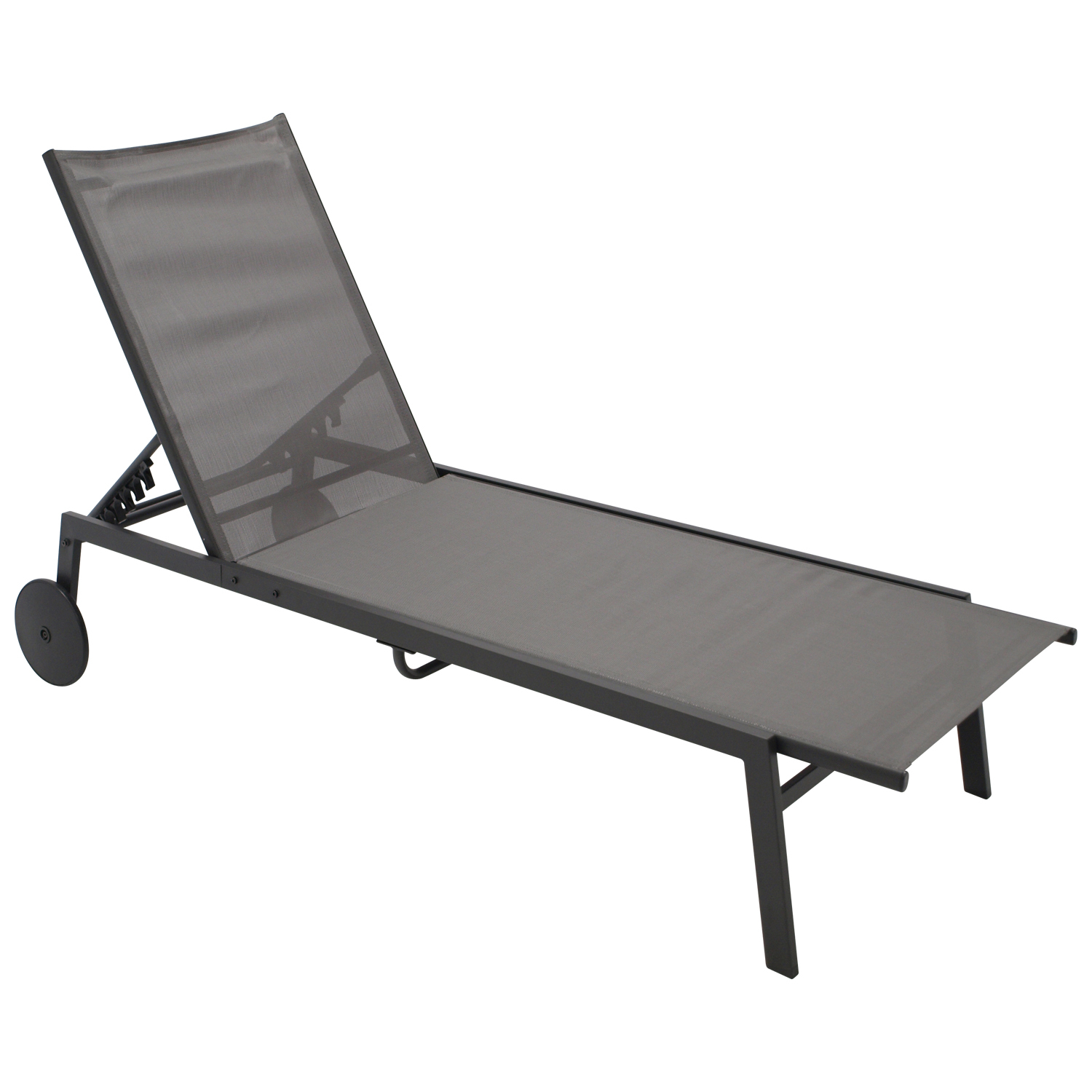 Gartenliegen-Set mit Tisch, Stahl, Textilgewebe