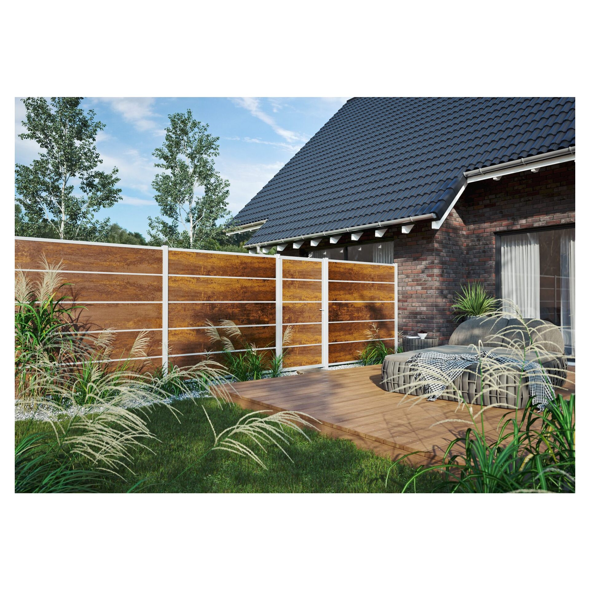 FARÖ-Serie HPL-Steckzaunsystem Start-,Mittel- & Abschlussleisten