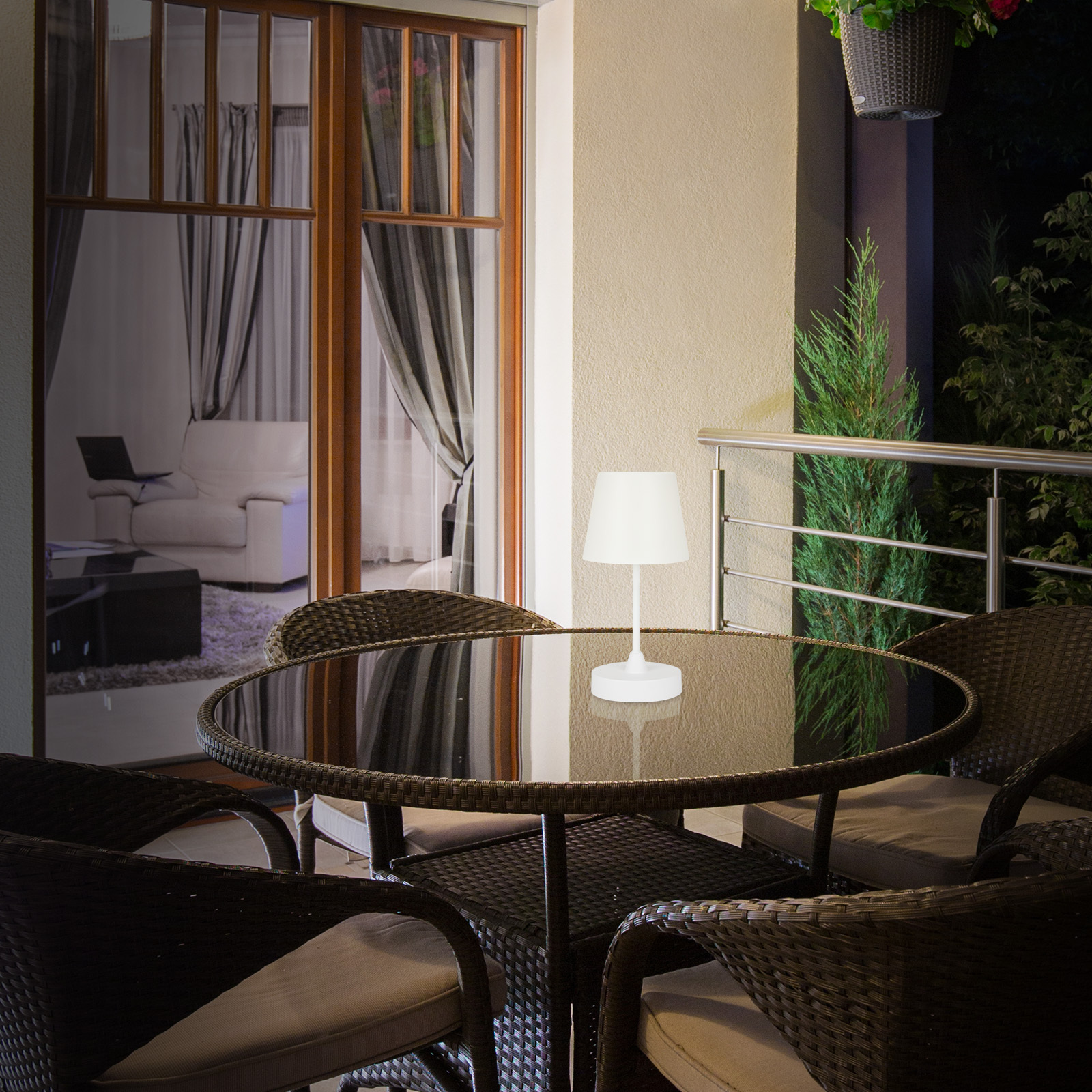 Plug&Play LED Tischleuchte Outdoor