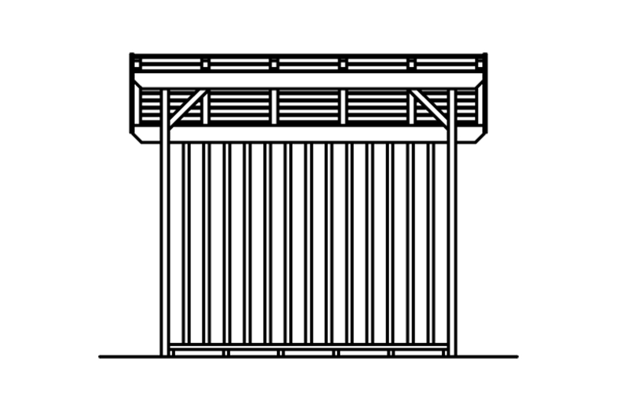 Holzunterstand Lars 2, 290x128cm