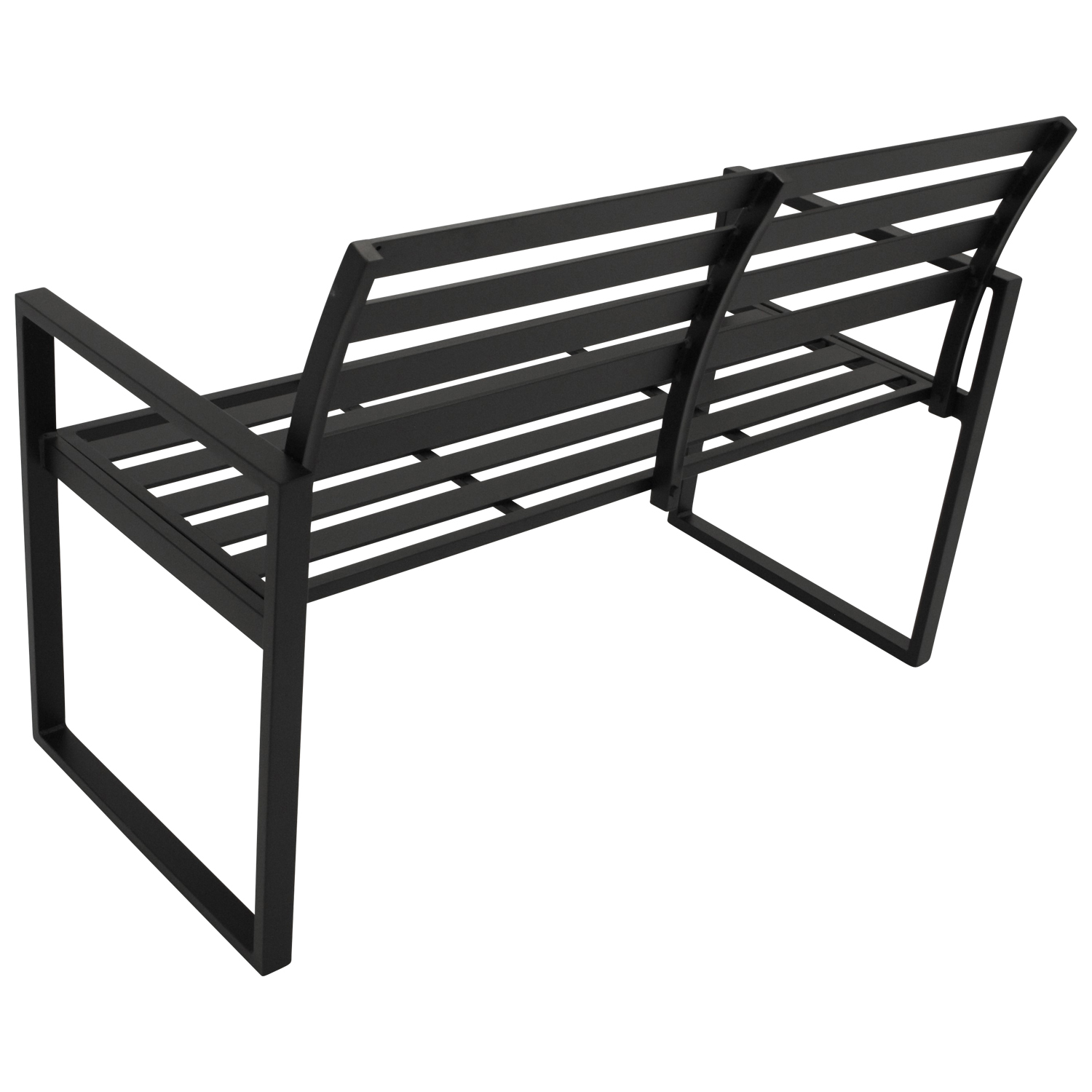 Bank Aluminium 2-Sitzer, schwarz