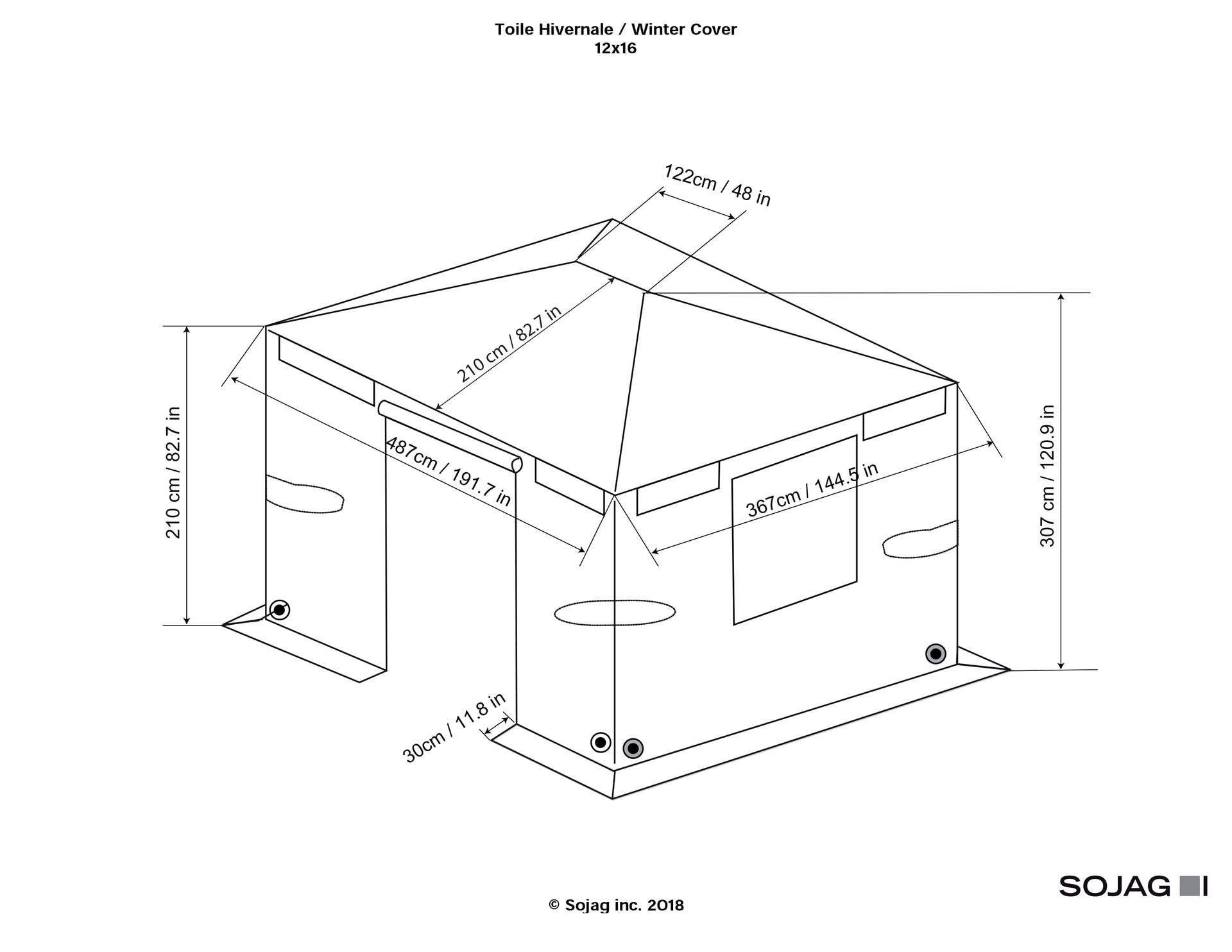 Winterabdeckung für Pavillon 12x16 bei leitermann.de günstig kaufen Winterabdeckung für Pavillon 12x16