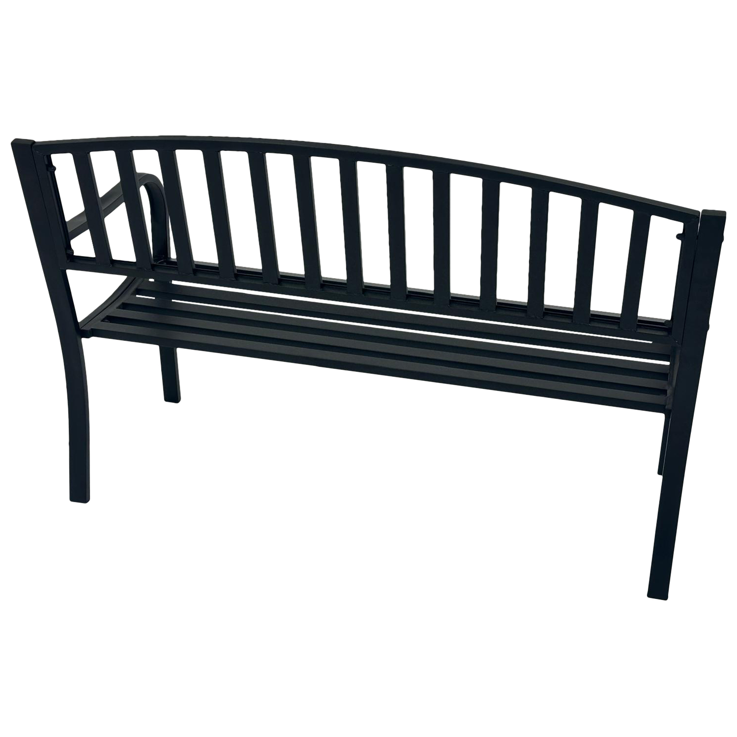 Gartenbank 2-sitzer Stahl, schwarz