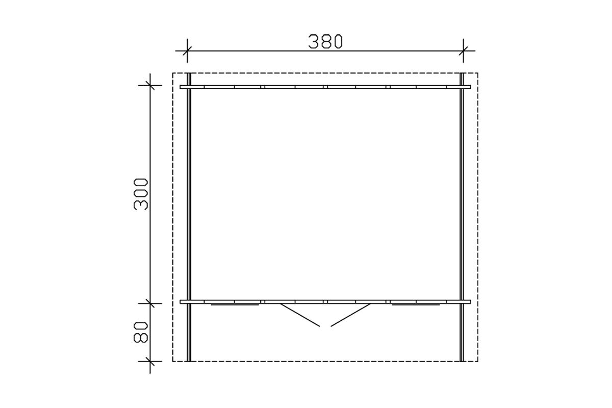 Gartenhaus Trondheim 1, 380x300cm, natur