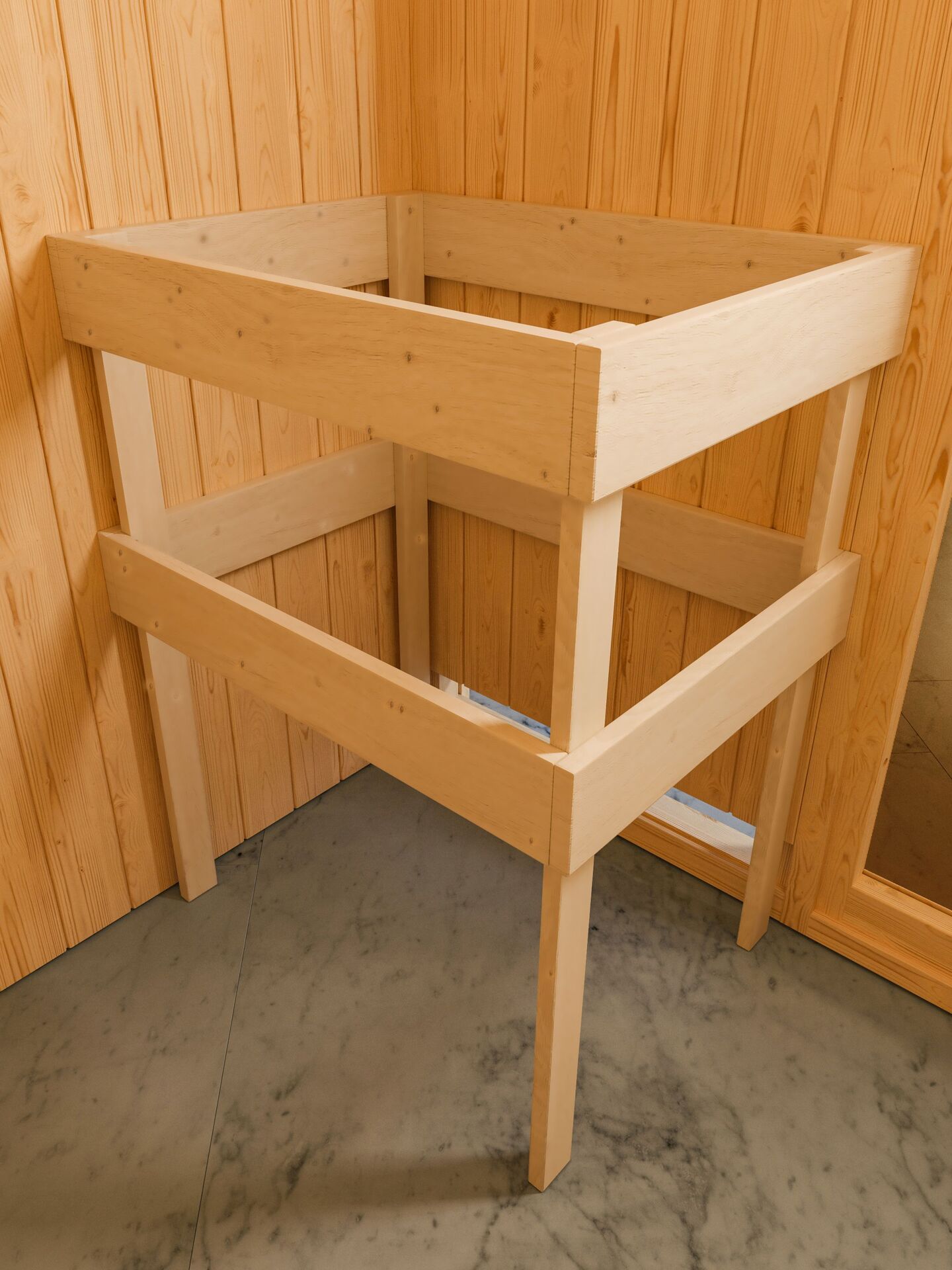 Sauna Pölva 1 mit Zubehör-Set, 196x170x198cm, Eckeinstieg