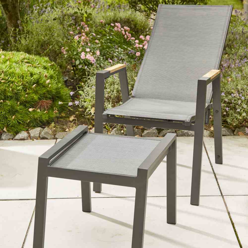 Savona Hocker matt anthrazit / silber-schwarz