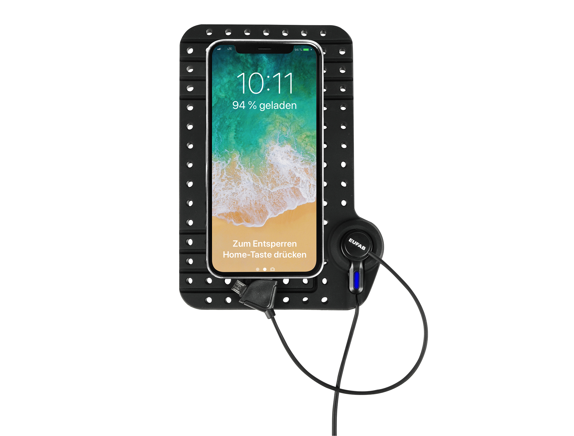 Anti-Rutsch Smartphone Halterung mit USB Ladekabel bei leitermann.de günstig kaufen Anti-Rutsch Smartphone Halterung mit USB Ladekabel