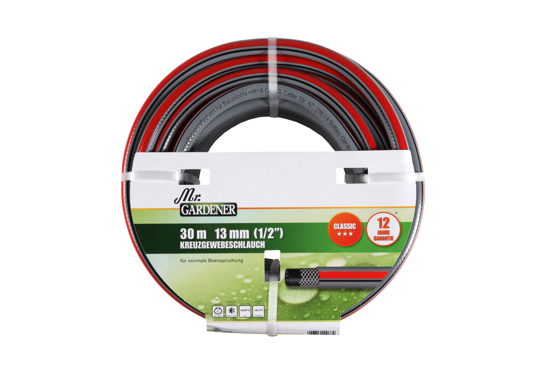 Kreuzgewebe-Gartenschlauch Classic rot/schwarz bei leitermann.de günstig kaufen Kreuzgewebe-Gartenschlauch Classic rot/schwarz