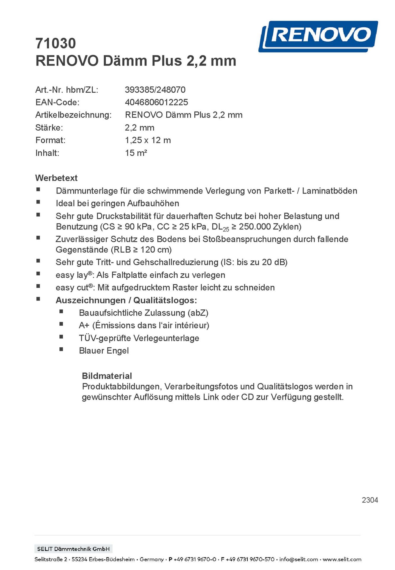 Laminat-/Parkettunterlage 15m²