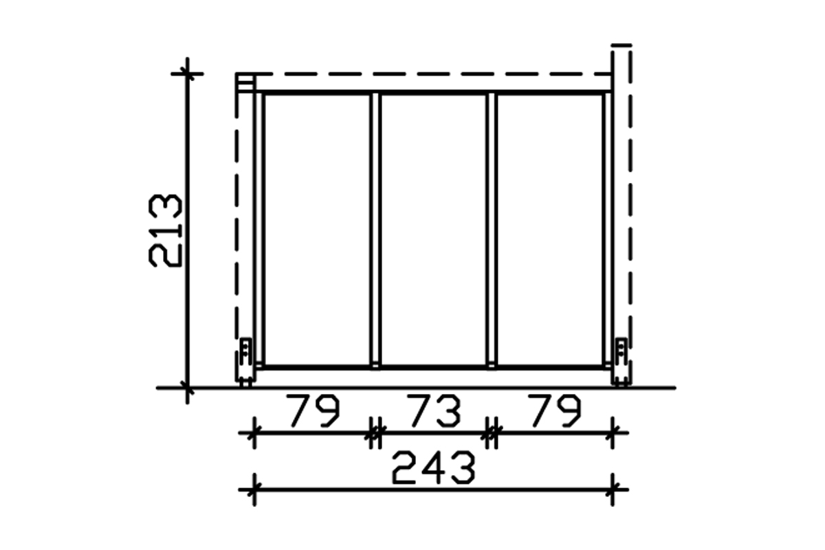 Seitenwand m. Polycarbonat, freistehend Fichte