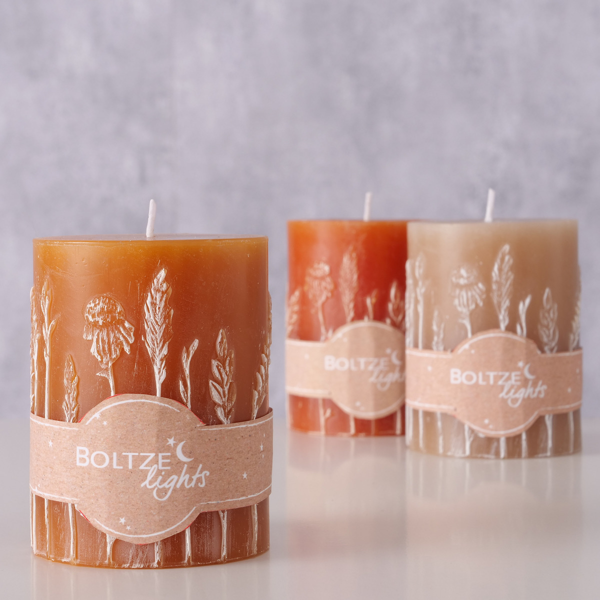 Stumpenkerze Kornelia 3-fach sortiert bei leitermann.de günstig kaufen Stumpenkerze Kornelia 3-fach sortiert