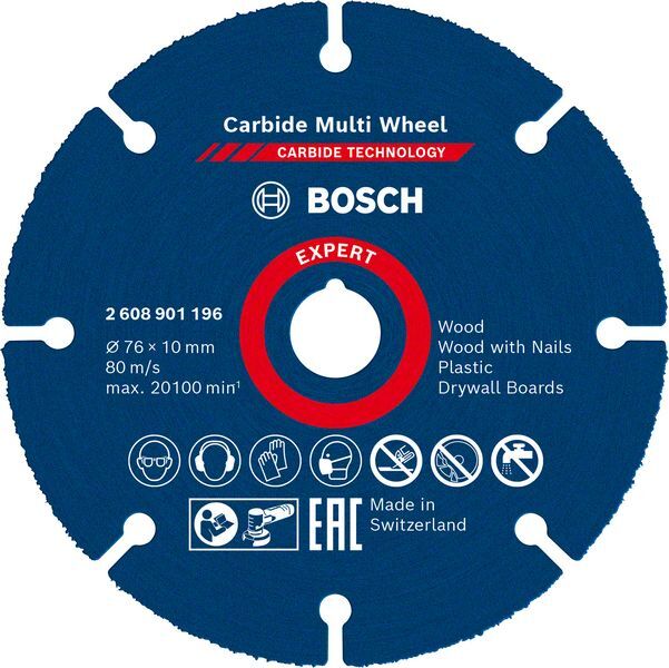 EXPERT Carbide Multi Wheel Trennscheibe 76 mm 10 mm. für Mini-Winkelschleifer