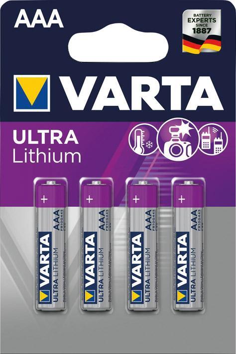 Batterie Professional Lithium AAA Blister a 4 Stück VARTA