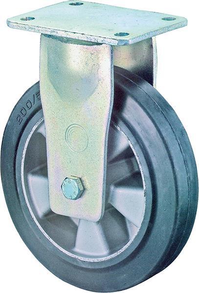 Bockrolle 160mm RR110.B80Platte,Elastik schw.,KL RR110.B80.160