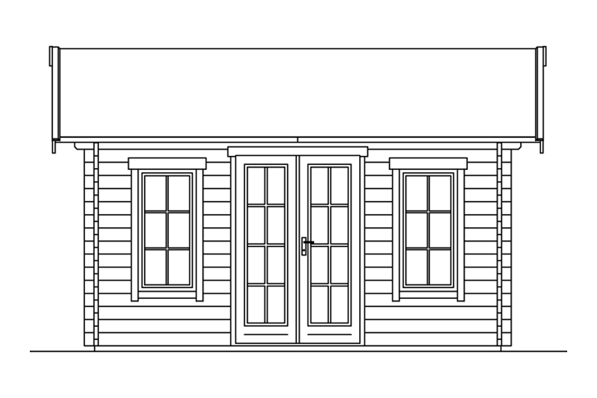 Freizeithaus Lugano 2, 45plus Basishaus 420 x 380cm natur