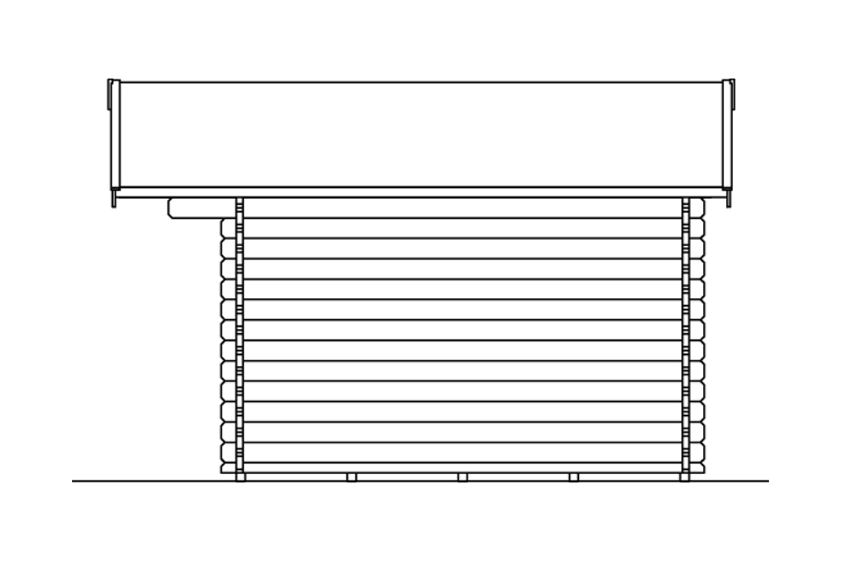 Gartenhaus Langesund , mit Vordach 80cm natur