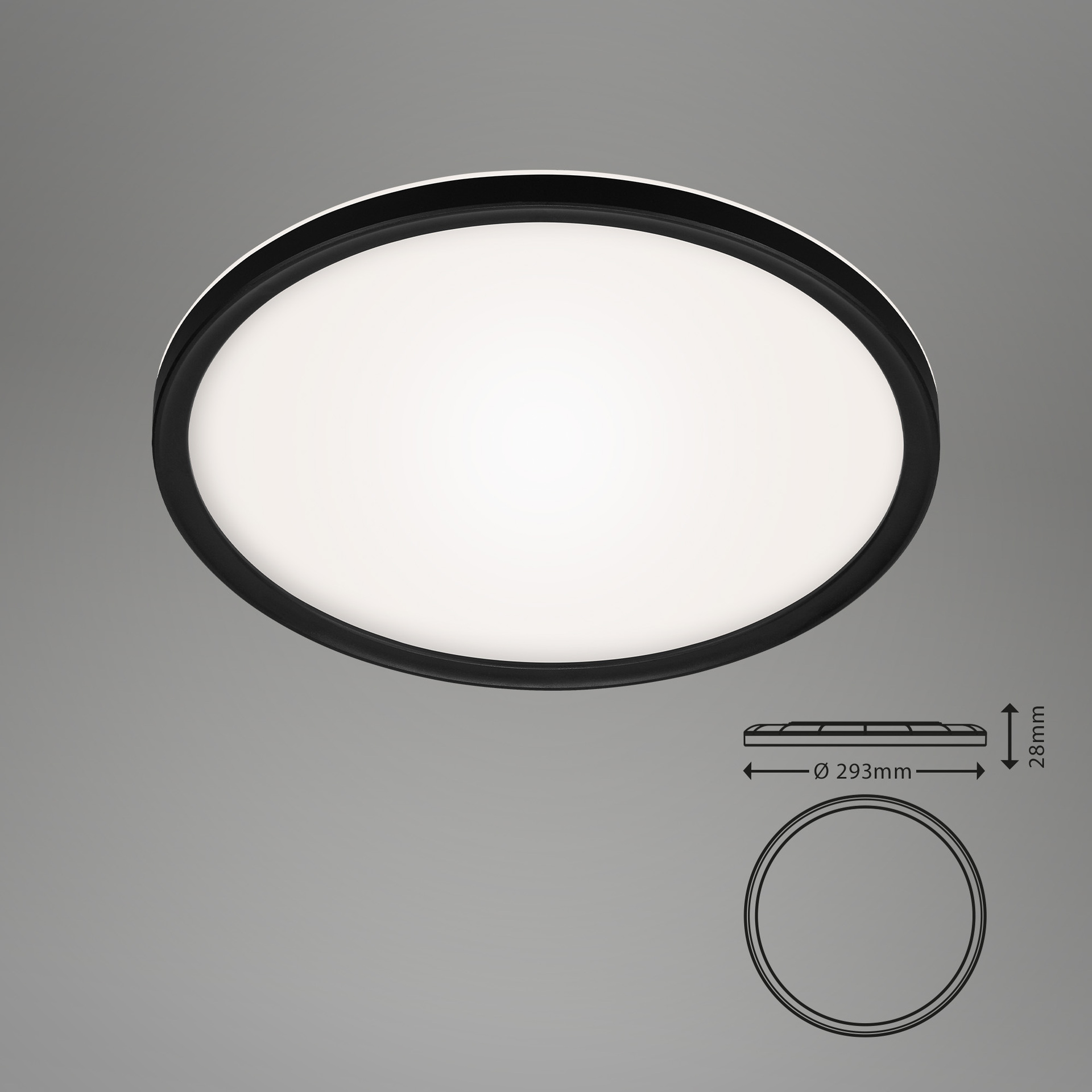 SLIM Ultraflaches LED Panel mit LED Backlight, schwarz