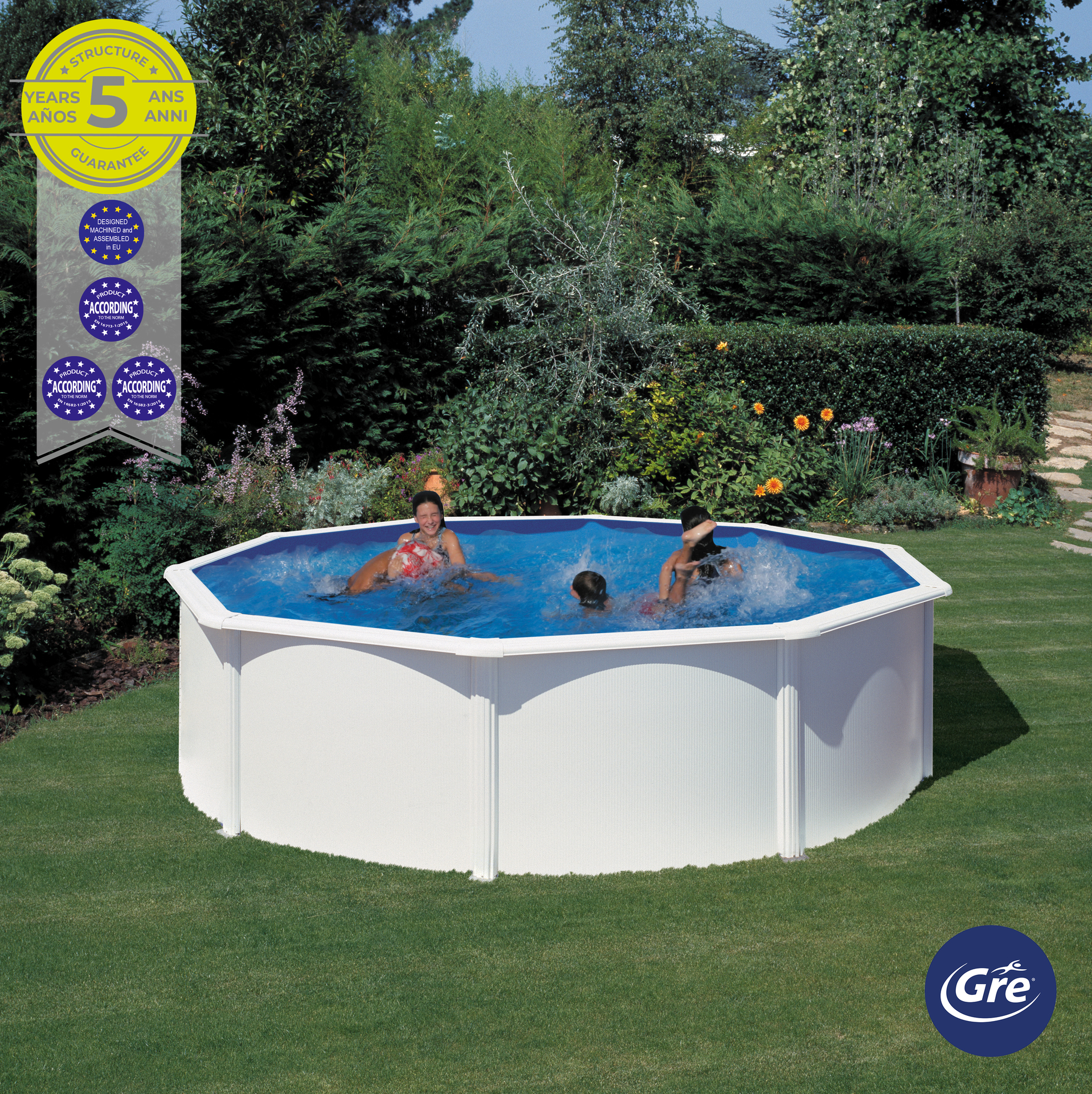 Stahlwandpool FIDJI, weiß