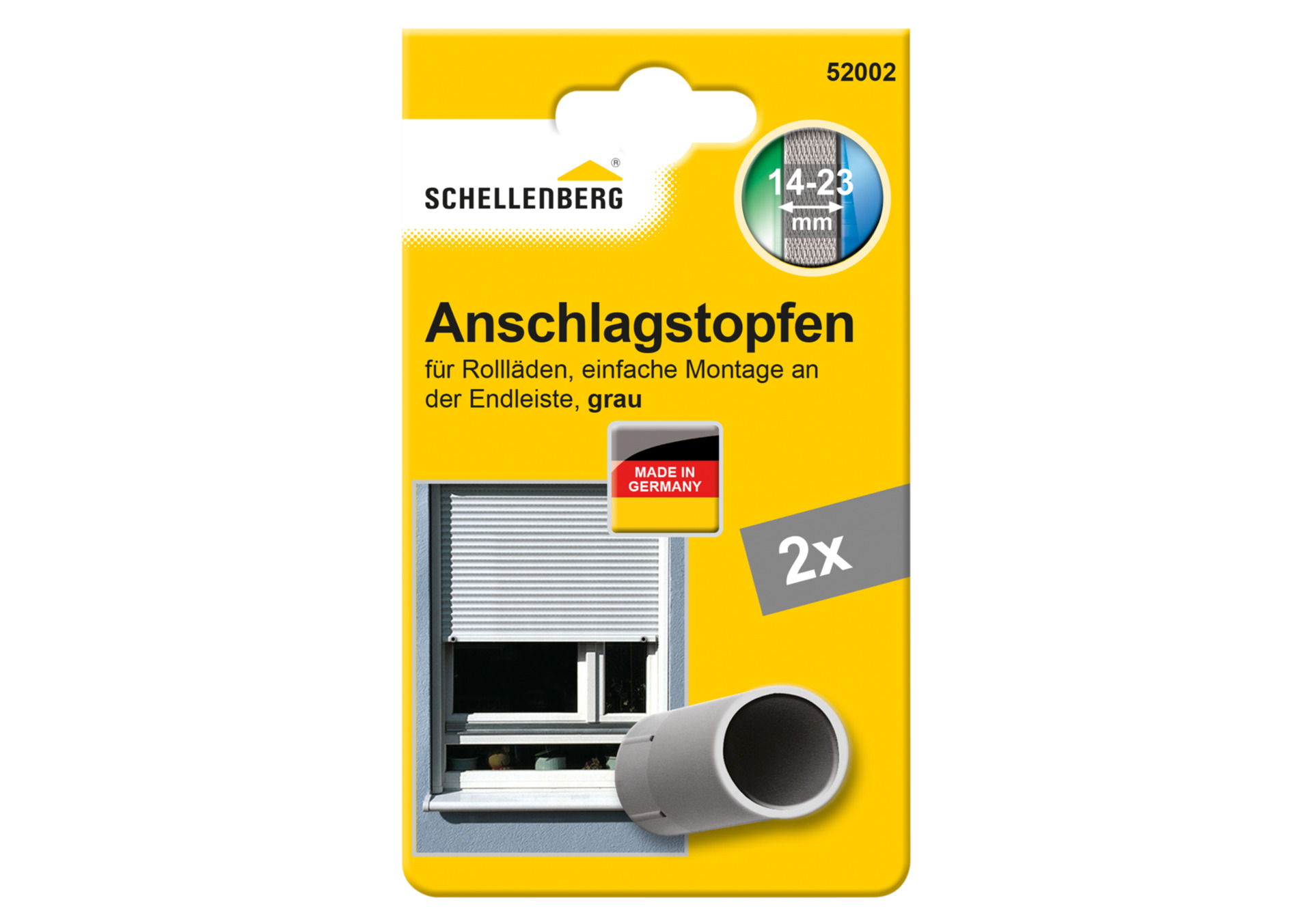 Rolladen-Anschlagstopfen, 20 x 40 mm, grau