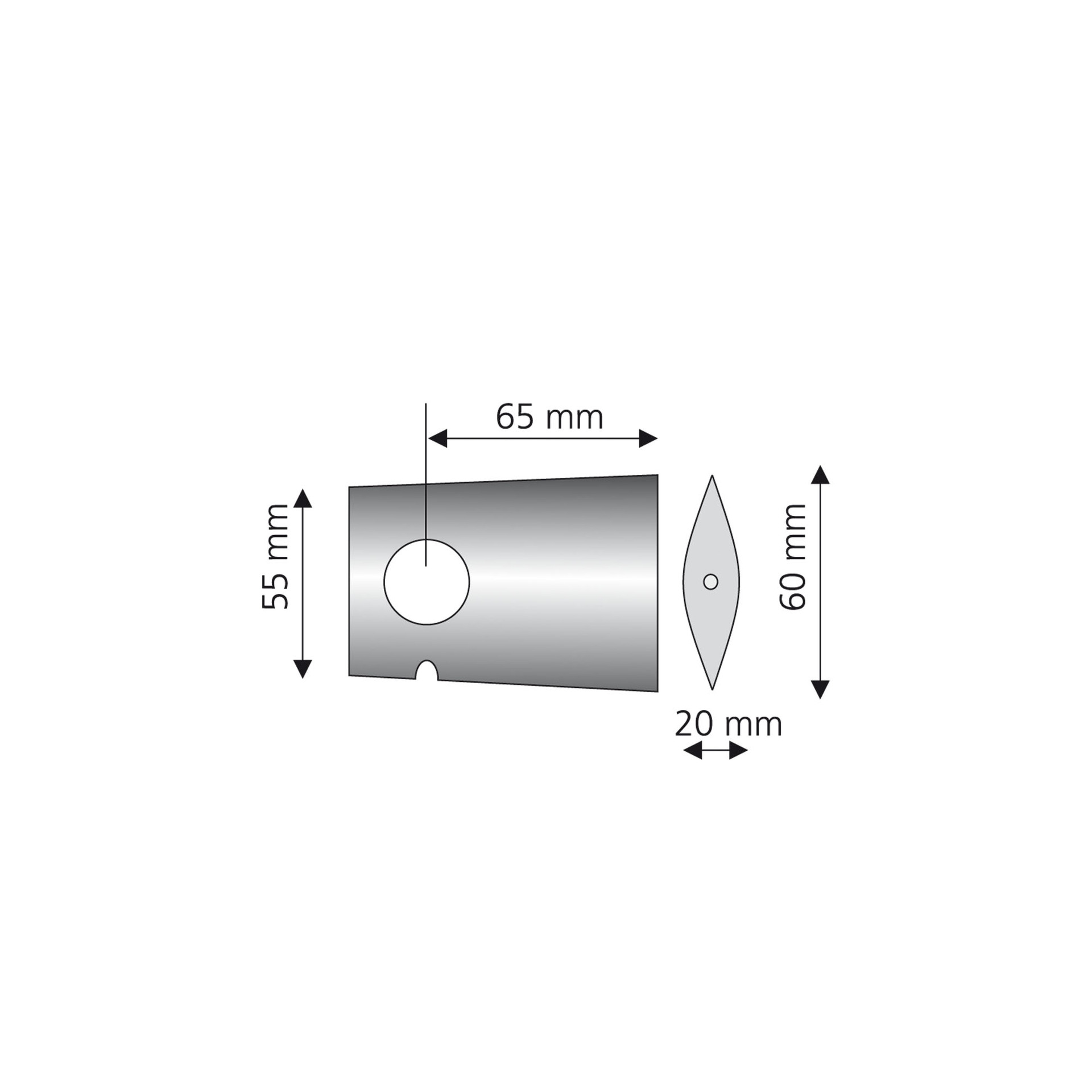 Träger für Gardinenstangen einläufig 6,5 cm France