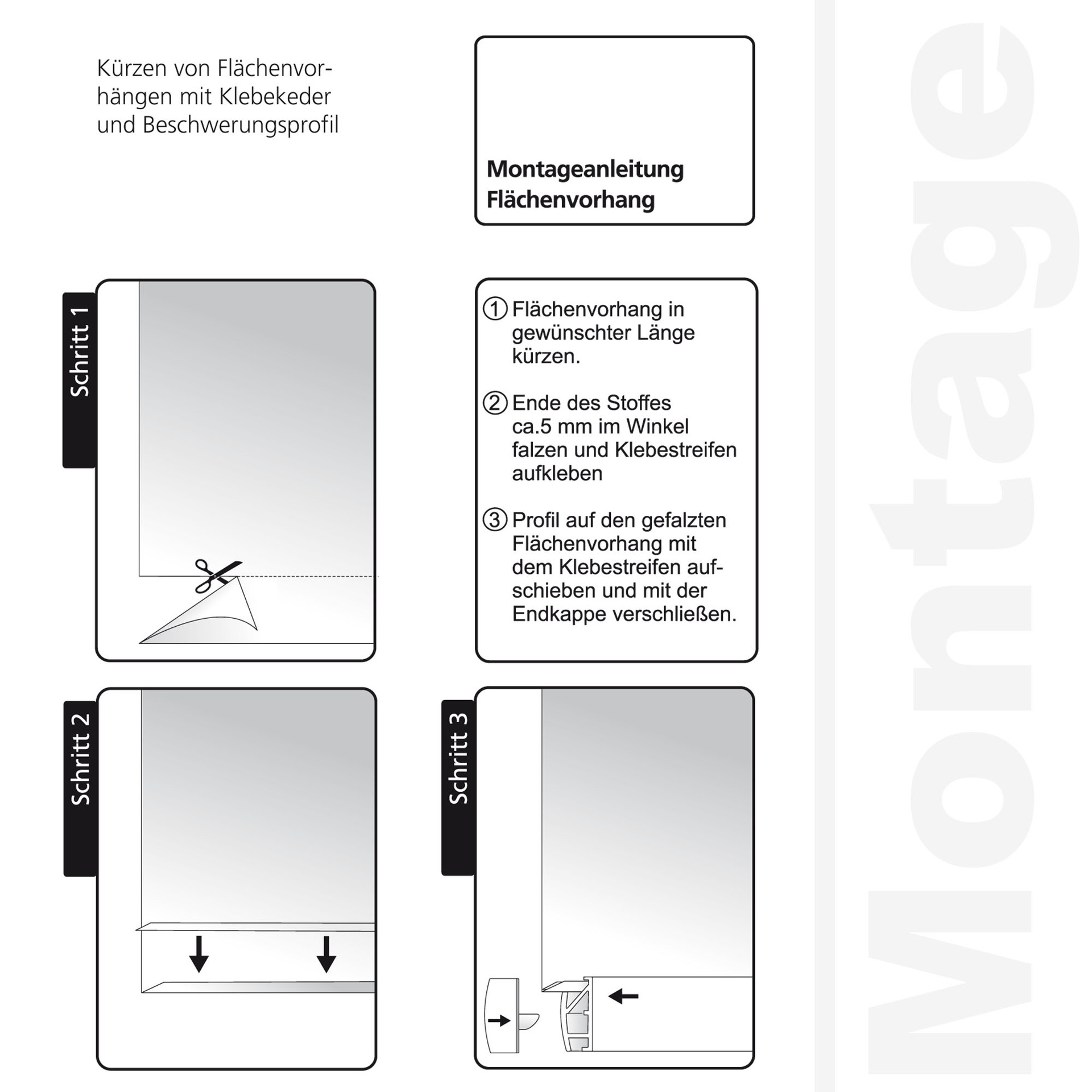 Beschwerung mit Endkappe für Flächenvorhangstoff Schiebevorhang