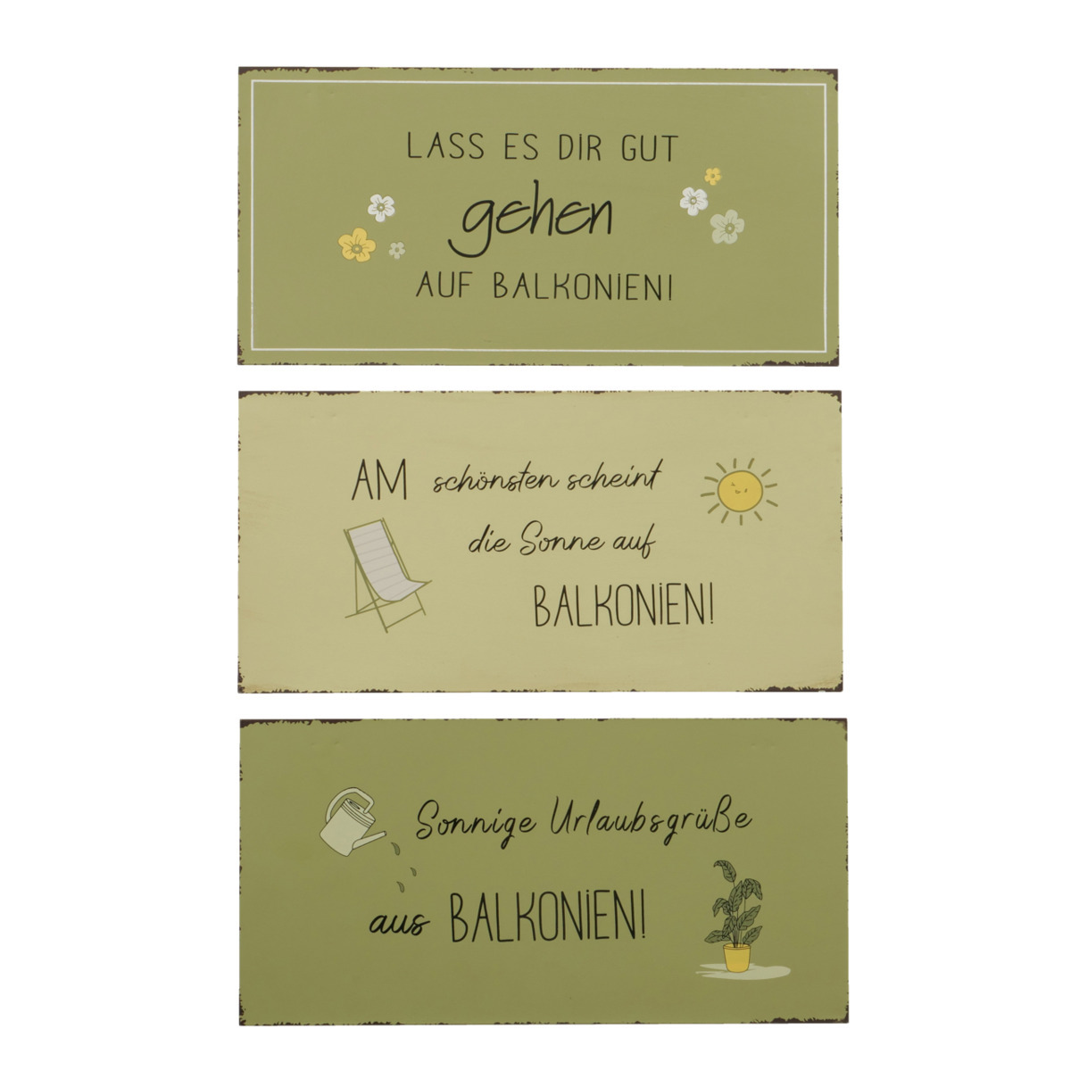 Schild Balkonien, 3-fach sortiert