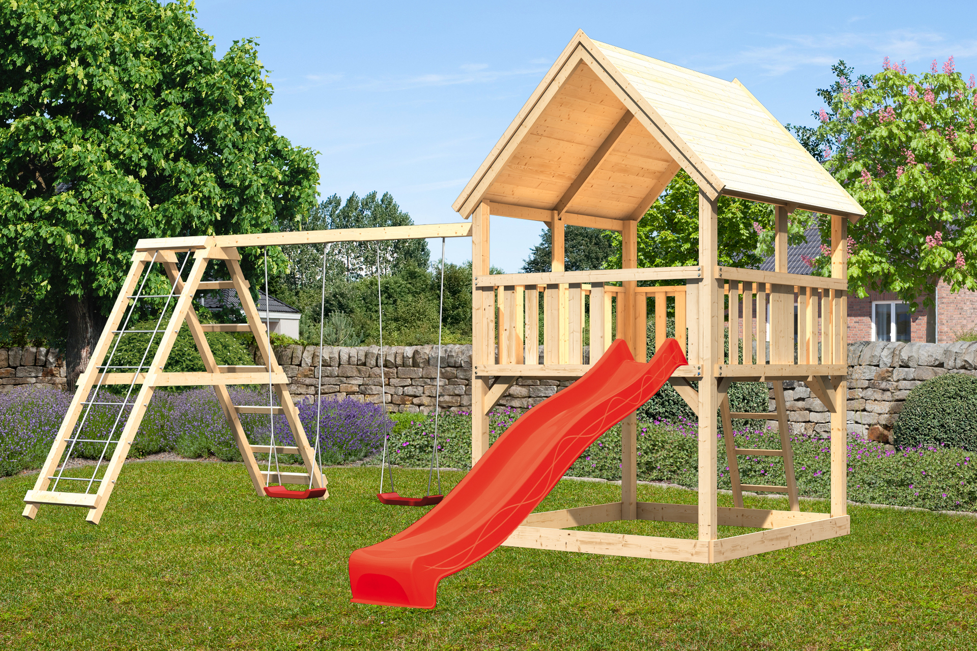 Spielturm Luis mit 2,5m Rutsche