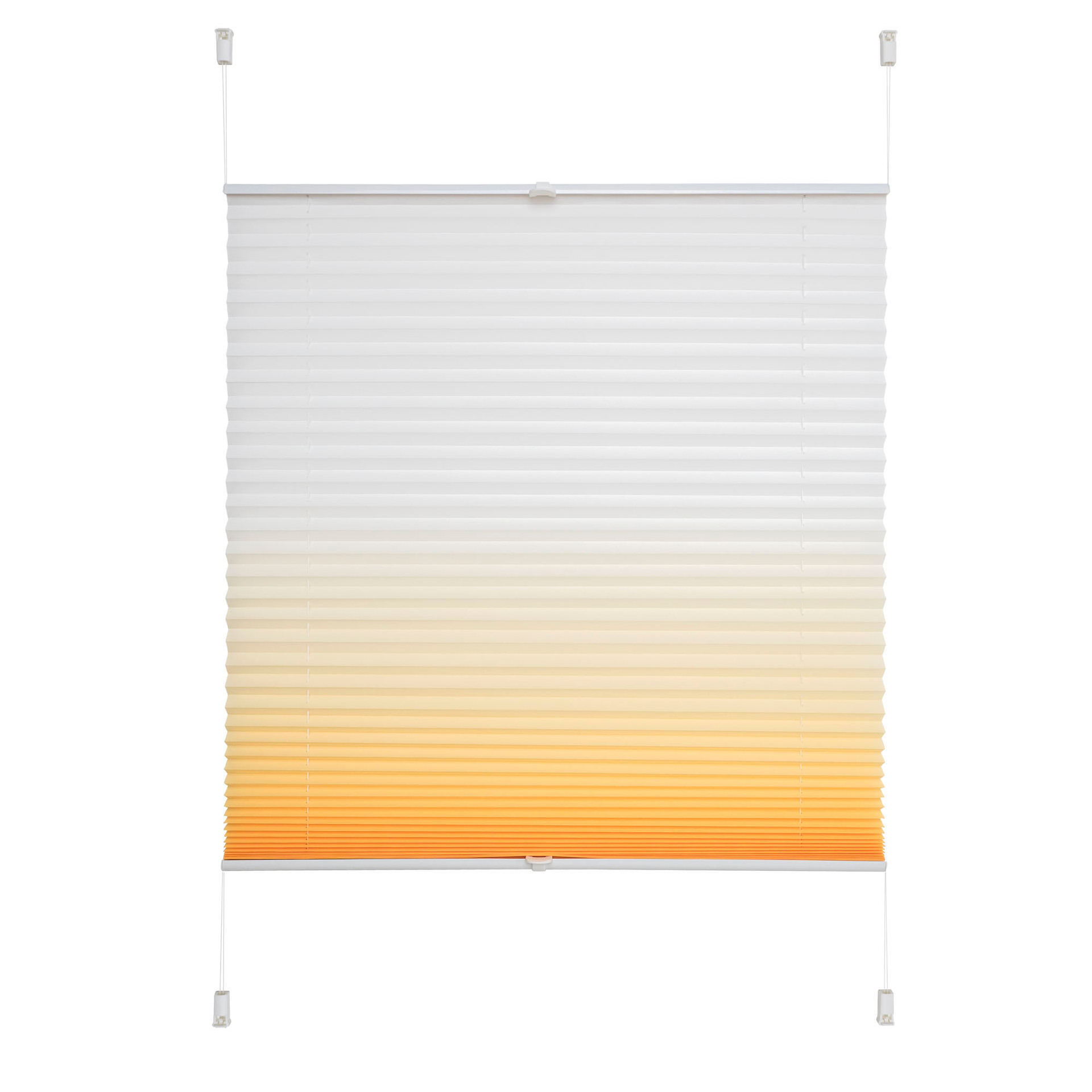 Klemmfix-Plissee Farbverlauf, verspannt - Größe: 120x130cm | Farbe: orange  - Leitermann | LEITERMANN
