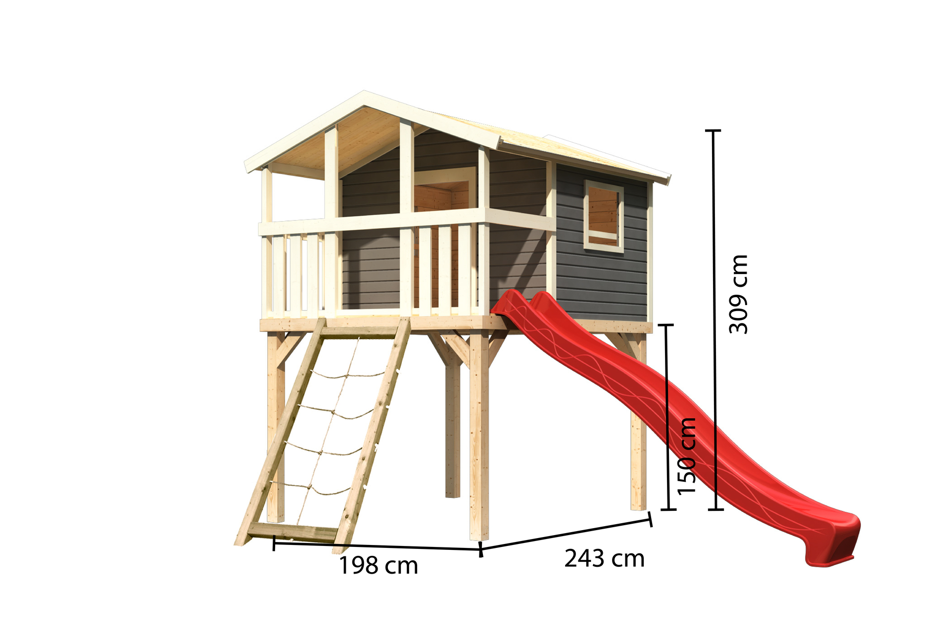 Stelzenhaus Benjamin mit 3m Rutsche